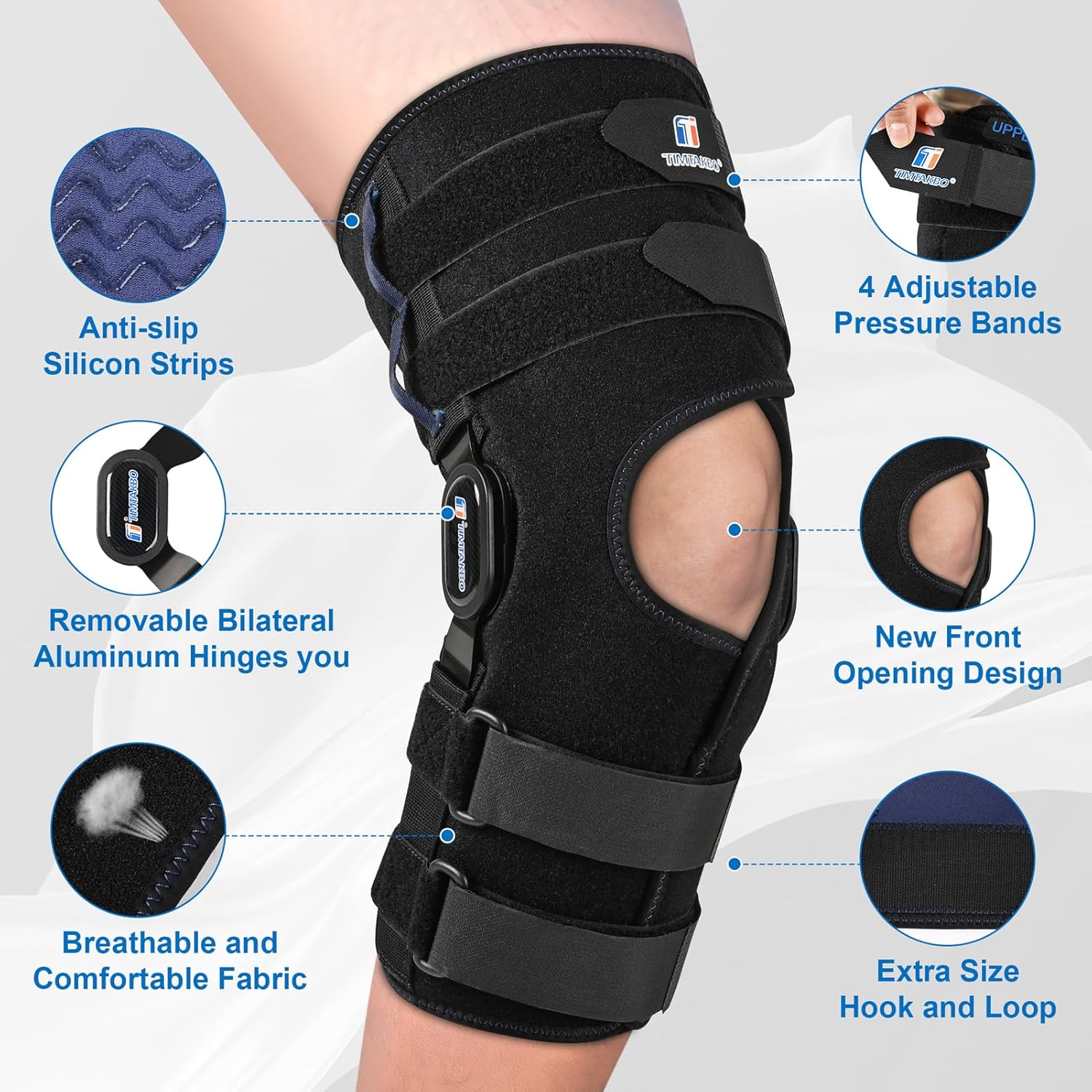Wrap-Around Hinged Knee Brace (4-Strap)