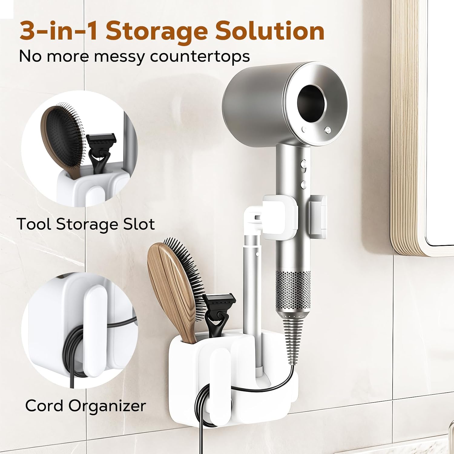 Hands-Free Hair Dryer Wall Mount