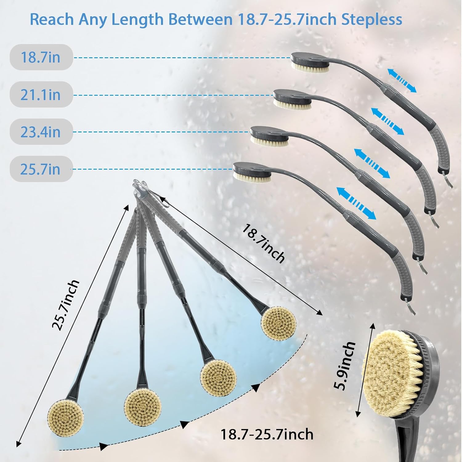 Long-Handled Back Scrubber (Adjustable)
